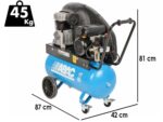 ABAC EXP A29B 50 CM2 – Einphasiger elektrischer Luftkompressor mit Riemenantrieb – Motor 2 PS – 50 lt