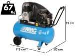 ABAC EXP A39B 90 CM3 – Einphasiger elektrischer Luftkompressor mit Riemenantrieb – Motor 3 PS – 90 Liter