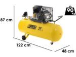 ABAC LINE B26B/150 CM3 – Einphasiger elektrischer Luftkompressor mit Riemenantrieb – Motor 3 HP – 150 Liter