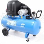 ABAC SILENT A39B 200 CM3 – Schallgedämpfter einphasiger riemengetriebener elektrischer Luftkompressor – Motor 3 PS – 200 l