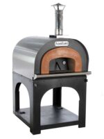 AgriEuro Cibus Inox 800 – Edelstahl Holzbackofen für draußen – mit Backraum Ø 80 – Backfähigkeit: 5 Pizzen
