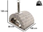AgriEuro FAMILY STONE – Holzbackofen für den Außenbereich – grau – 4 Pizzen – 80X60