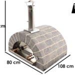 AgriEuro FAMILY STONE – Holzbackofen für den Außenbereich – grau – 4 Pizzen – 80X60