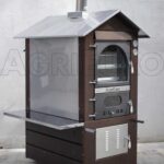 AgriEuro Magnus 100 Deluxe EXT – Holzbackofen für draußen – aus Edelstahl – kupferfarben