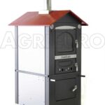 AgriEuro Medius 80 EXT – Holzbackofen – mit Lüftungssystem und rotem Dach