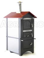 AgriEuro Medius 80 EXT – Holzbackofen – mit Lüftungssystem und rotem Dach