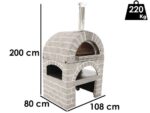AgriEuro PULCINELLA STONE – Holzbackofen für den Außenbereich – grau – 80X60 – 4 Pizzen