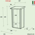 Alce Ambrogio 155×85 Grau – Gerätehaus aus Holz – Pultdach – 155×85×165 cm