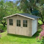 Alce Cortona Express 296×249 – Gerätehaus aus Holz – Mit Fenstern und Doppelflügeltür – 296x249x220 cm