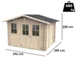 Alce Cortona Express 296×249 – Gerätehaus aus Holz – Mit Fenstern und Doppelflügeltür – 296x249x220 cm – Bild 2