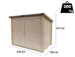 Alce Eureka 218×130 – Gerätehaus aus Holz – Pultdach – 218x130x167 cm – Bild 3