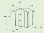 Alce Flavia 146×130 – Gartenhaus aus Holz – Mit Frontfenster – 146x130x194 cm – Bild 3