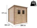 Alce Gallipoli 198×198 – Gerätehaus aus Holz – Mit Frontfenster – 204x205x197 cm – Bild 3