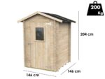 Alce Hobby 146×146 – Gerätehaus aus Holz – Mit Frontfenster – 146x146x204 cm – Bild 3