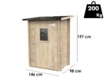 Alce Hobby 146×98 – Gerätehaus aus Holz – Mit Frontfenster – 146x98x197 cm – Bild 3