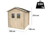 Alce Hobby 198×198 – Gerätehaus aus Holz – mit Fenstern und Doppeltür – 198x198x215 cm – Bild 4