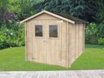 Alce Hobby 198×248 – Gerätehaus aus Holz – Mit Fenstern und Doppelflügeltür – 198x248x215 cm