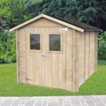 Alce Hobby 198×248 – Gerätehaus aus Holz – Mit Fenstern und Doppelflügeltür – 198x248x215 cm