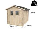 Alce Hobby 198×248 – Gerätehaus aus Holz – Mit Fenstern und Doppelflügeltür – 198x248x215 cm – Bild 3