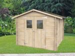Alce Hobby 248×248 – Gartenhaus aus Holz – Mit Fenstern und Doppelflügeltür – 248x248x217 cm – Bild 2