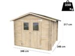 Alce Hobby 248×248 – Gartenhaus aus Holz – Mit Fenstern und Doppelflügeltür – 248x248x217 cm – Bild 3
