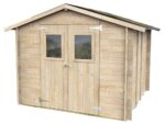 Alce Hobby 248×248 – Gartenhaus aus Holz – Mit Fenstern und Doppelflügeltür – 248x248x217 cm – Bild 4