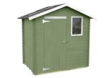 Alce Livia 198×130 grün – Gerätehaus aus Holz – mit Frontfenster – 198x130x205 cm – Bild 4