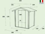 Alce Livia 198×130 Lärche – Gerätehaus aus Holz – Mit Frontfenster – 198x130x205 cm