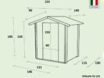Alce Marcella 146×130 – Gerätehaus aus Holz – Mit Satteldach – 146x130x185 cm – Bild 3
