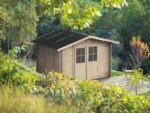 Alce Opera 215×180 – Gerätehaus aus Holz – Mit Fenstern und Doppelflügeltür – 215x180x207 cm