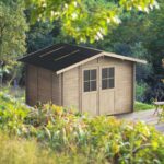 Alce Opera 215×180 – Gerätehaus aus Holz – Mit Fenstern und Doppelflügeltür – 215x180x207 cm