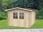 Alce Opera 215×250 – Gerätehaus aus Holz – Mit Fenstern und Doppelflügeltür – 215x250x207 cm – Bild 3
