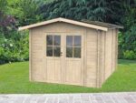 Alce Opera 254×276 – Gerätehaus aus Holz – Mit Fenstern und Doppelflügeltür – 254x276x218 cm – Bild 2