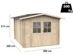 Alce Opera 300×250 – Gerätehaus aus Holz – Mit Fenstern und Doppelflügeltür – 300x250x219 cm – Bild 3