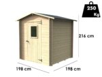 Alce Regis 198×198 – Gerätehaus aus Holz – Mit Frontfenster – 198x198x216 cm – Bild 4