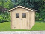 Alce Roby 198×198 – Gartenhaus aus Holz – Mit Fenstern und Doppelflügeltür – 198x198x215 cm