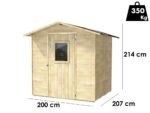 Alce Vaniglia 200×207 – Gerätehaus aus Holz – Mit Frontfenster – 200x207x214 cm – Bild 4