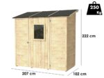 Alce Vaniglia 207×102 – Holz-Gerätehaus – mit Frontfenster – Bild 4