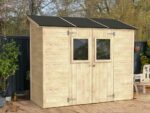 Alce Vaniglia 245×102 – Gerätehaus aus Holz – Mit Frontfenster – 245x102x222 cm
