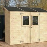 Alce Vaniglia 245×102 – Gerätehaus aus Holz – Mit Frontfenster – 245x102x222 cm