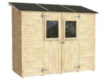 Alce Vaniglia 245×102 – Gerätehaus aus Holz – Mit Frontfenster – 245x102x222 cm – Bild 4