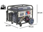 BullMach AMBRA 12000 E-3 – Benzin-Stromerzeuger mit Rädern 8.5 kW – Dauerleistung 7.8 kW – 400V + ATS