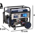BullMach AMBRA 13800 E – Benzin-Stromerzeuger auf Rädern 10-kW-AVR – mit ATS-Schalttafel – 230V