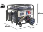 BullMach AMBRA 9500 E-3 – Benzin-Stromerzeuger auf Rädern mit AVR-System 7.5 kW – Dauerleistung 7 kW – 400V + ATS