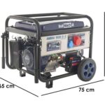 BullMach AMBRA 9500 E-3 – Benzin-Stromerzeuger auf Rädern mit AVR-System 7.5 kW – Dauerleistung 7 kW – 400V + ATS