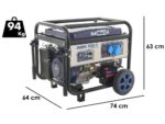 BullMach AMBRA 9500 E – Benzin-Stromerzeuger auf Rädern mit AVR-Regelung – 7.5 kW – Dauerleistung 7 kW – 230V + ATS