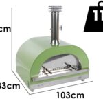 Clementi Gold – Holzbackofen für Pizza – Backfläche 80 x 60 – 4 Pizzen – Grün