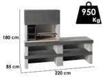 Edilmark KUBO.1 – Grillkamin für Holz und Holzkohle – Feuerstelle links