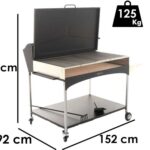 Famur BK 12 Elite – Holzkohle- und Holzkohlebrikett- Grill 2 in 1 – Gitter mit 8 mm-Drehgrillstäbe
