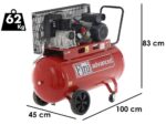 Fini Advanced MK 102-100-2M – Elektrischer Kompressor mit Riemenantrieb – Motor 2 PS – 100 l
